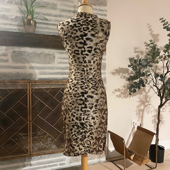 Gorgeous leopard print bodycon stretchy fully lined dress - Picture 5 of 6